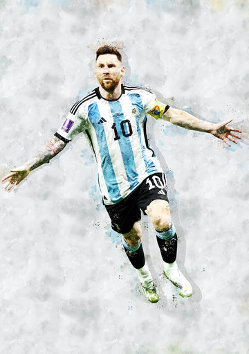 Lionel Messi Goal Celebration Poster – Argentina’s Flying Icon | Premium Poster