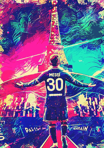 Lionel Messi Paris Dream Poster – PSG & Eiffel Tower Poster | Premium Poster