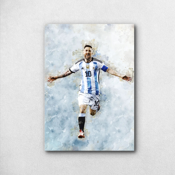 Lionel Messi Watercolor Shot Poster – Argentina No. 10 Art | Premium Poster