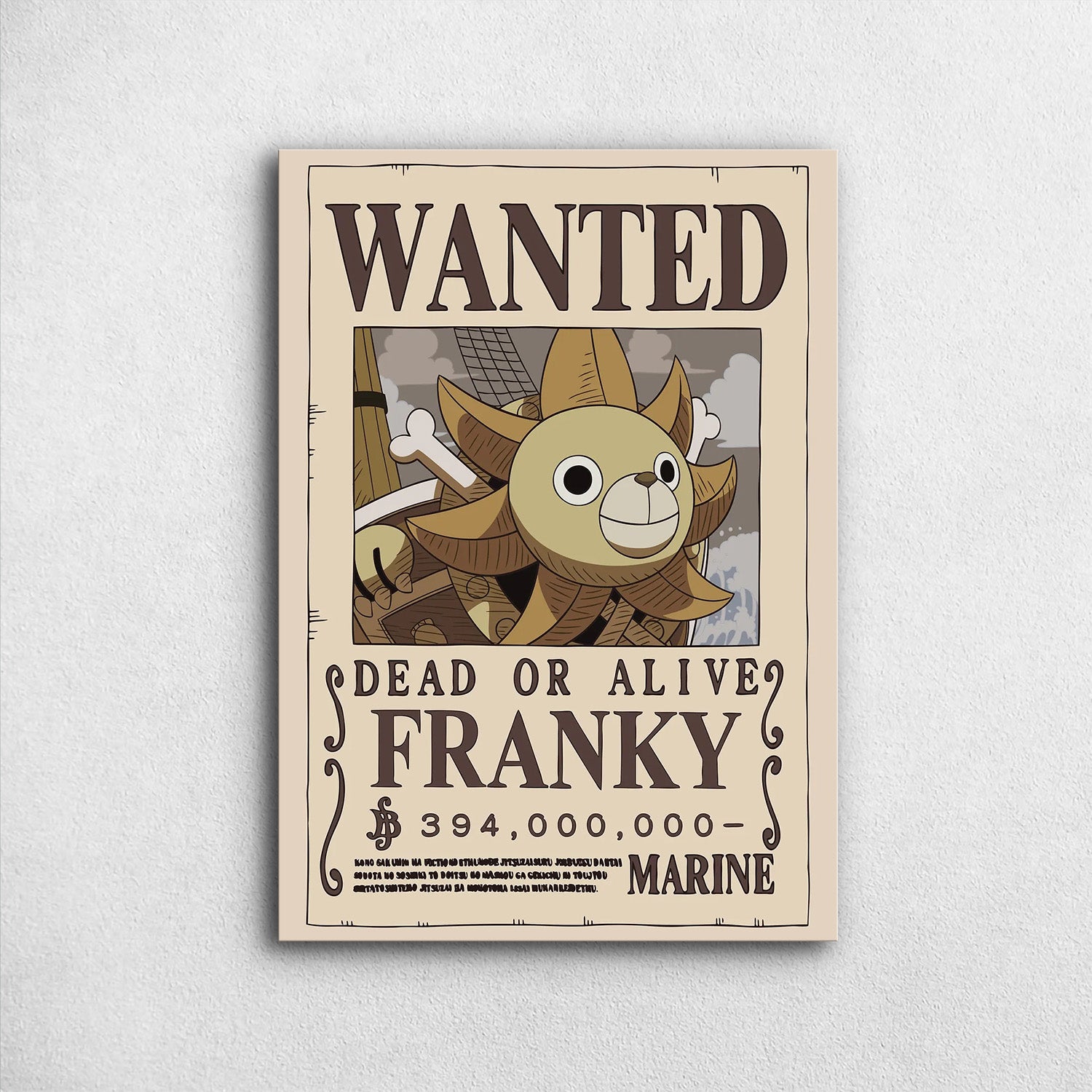 Franky Wanted after Wano One Piece Metal Poster - Anime W
