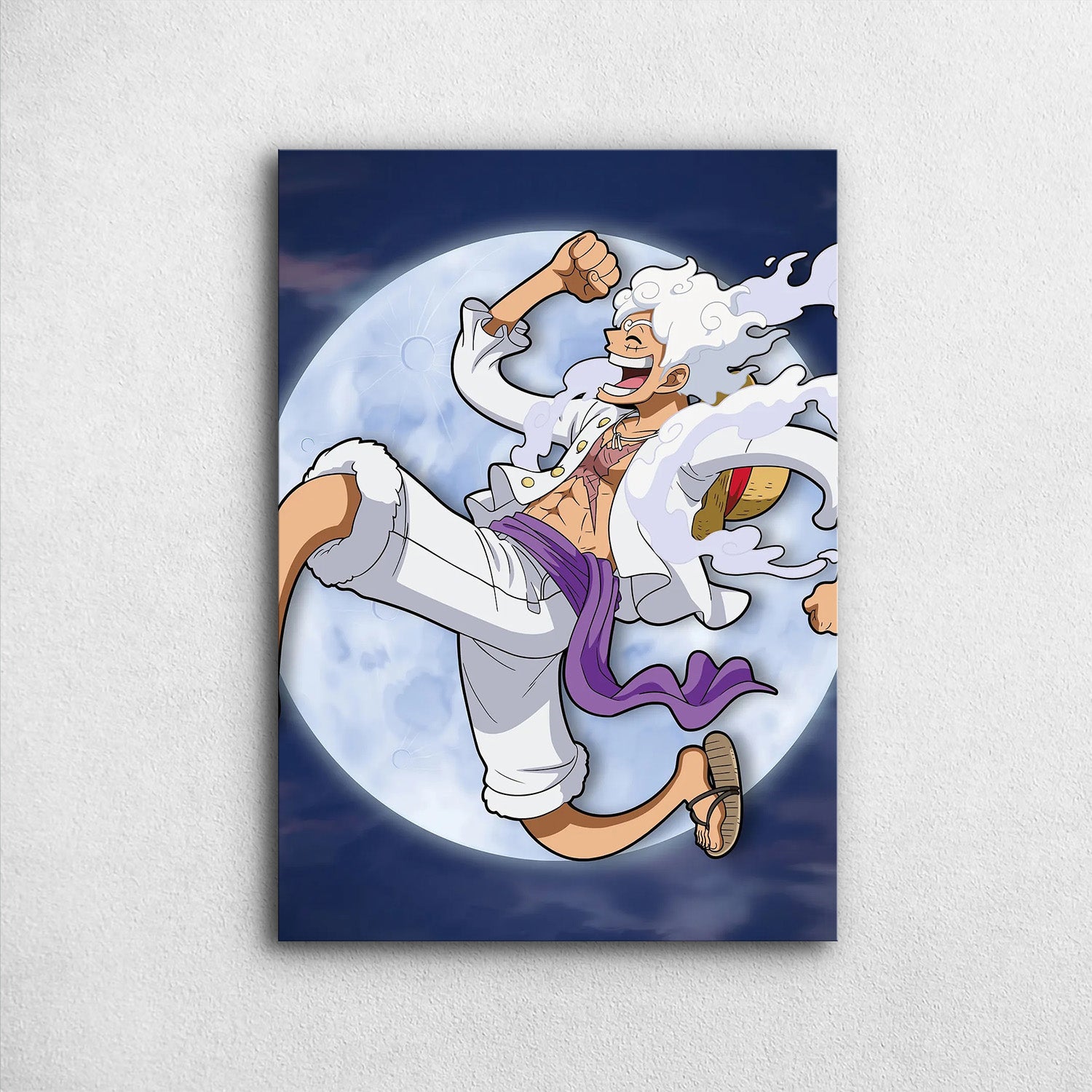 luffy gear 5 art Gear 5 Moon Luffy One Piece Metal Poster