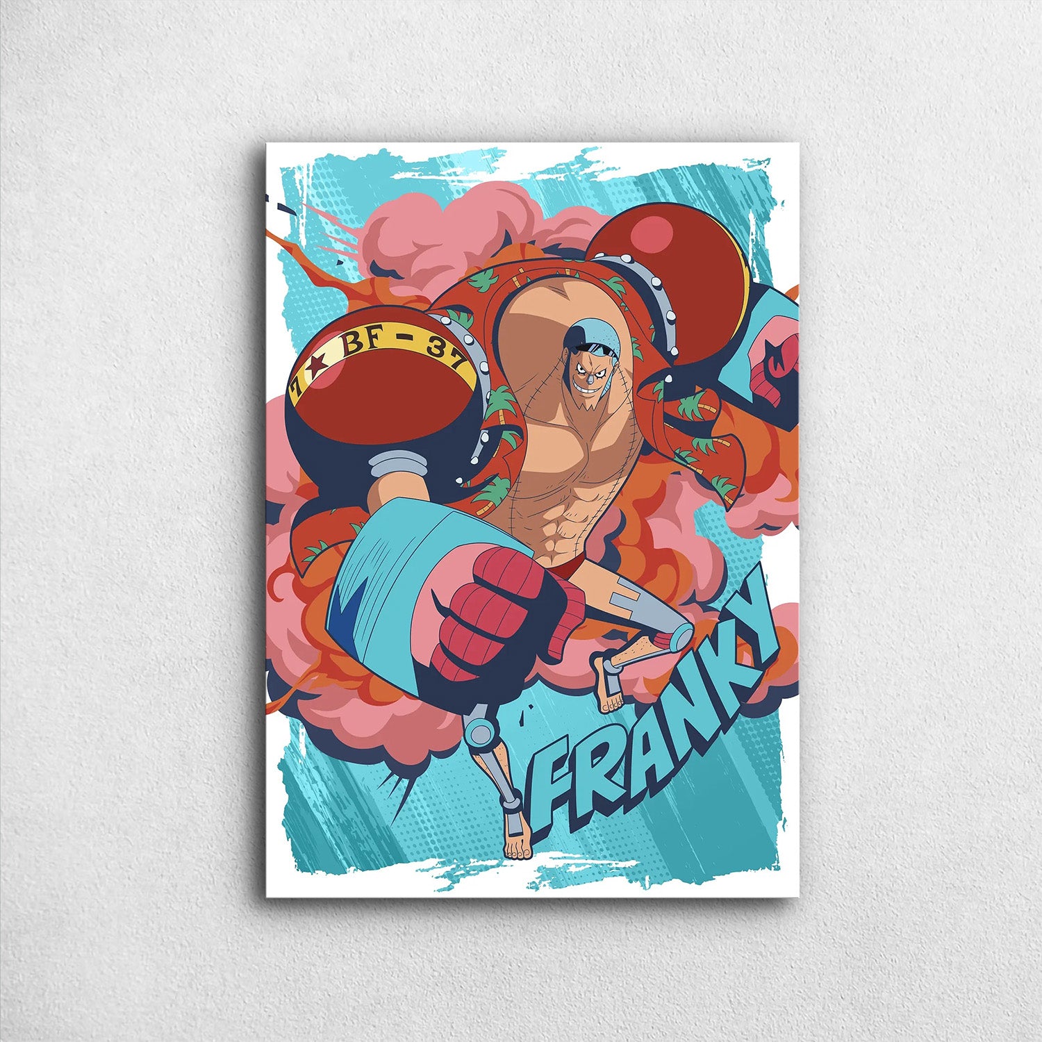 Franky Effects One Piece Metal Poster - Anime Wall Art |
