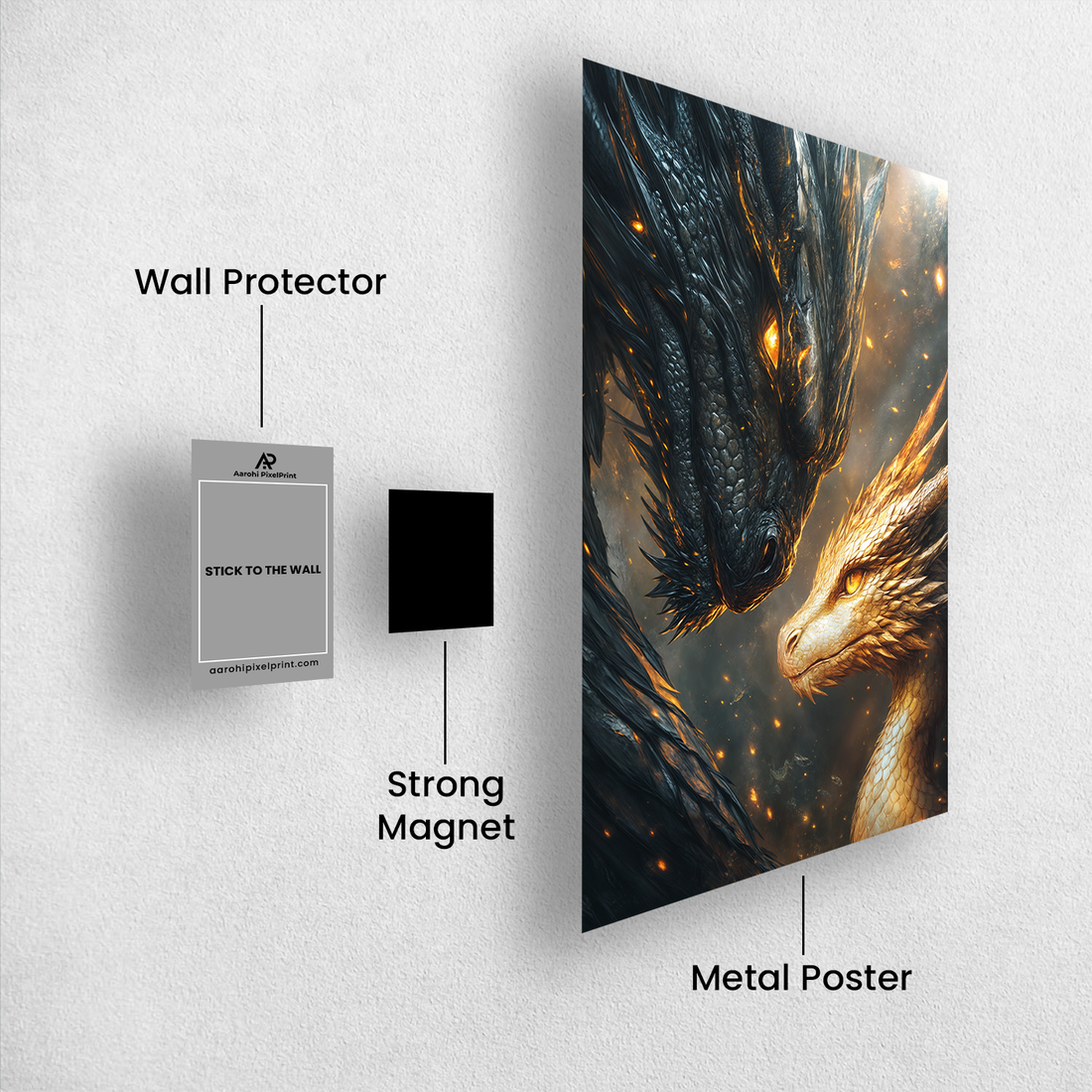 Fourth Wing Dragons Metal Poster