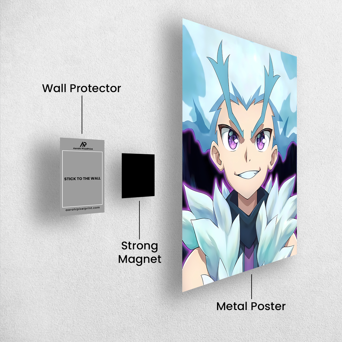 Beyblade Free De La Hoya Metal Poster – Chill Power, Unleashed 💥❄️
