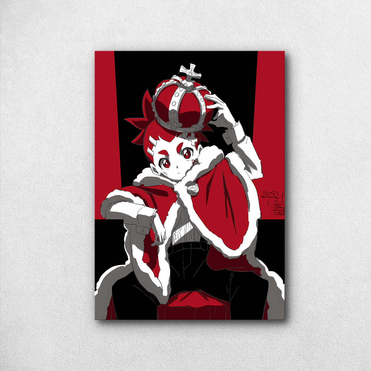 Beyblade The Crowned Champion Aiger Akabane Metal Poster