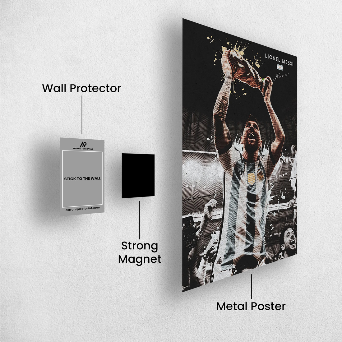 Lionel Messi World Cup Victory Poster – Argentina Champion Art | Premium Print