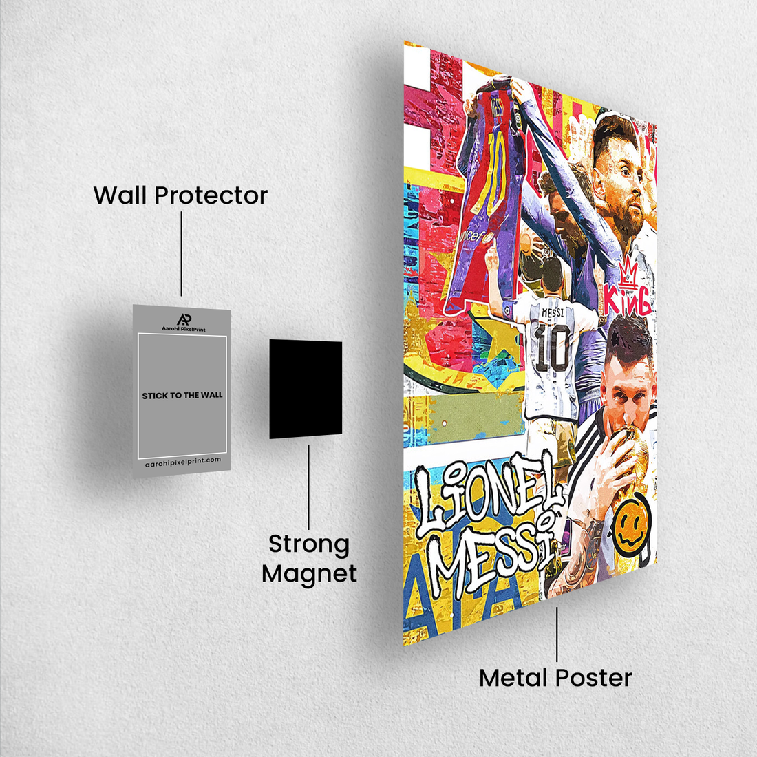 Lionel Messi GOAT Collage Poster – Argentina & Barcelona Legend | Premium Art