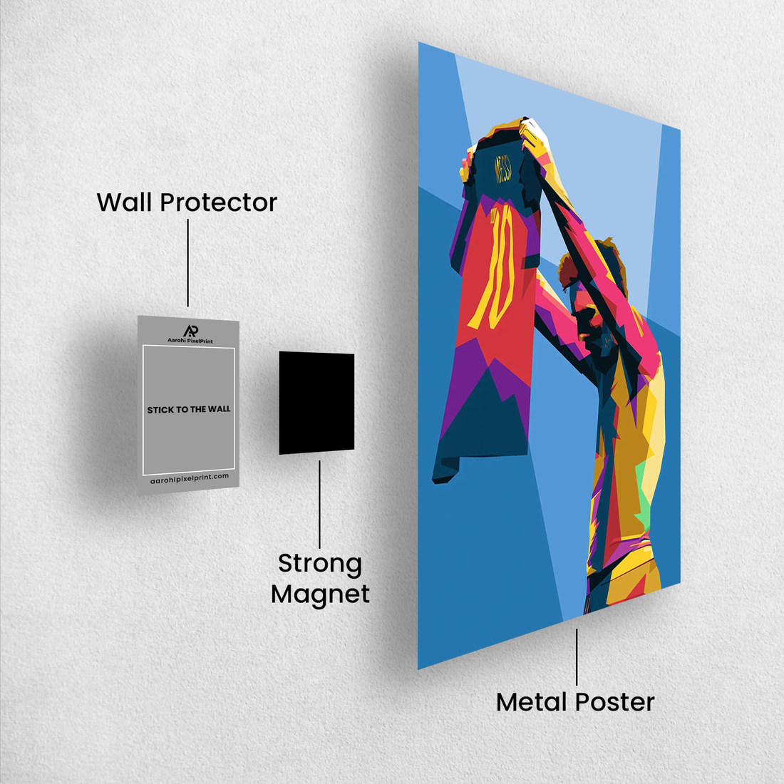 Lionel Messi Iconic Shirt Celebration Poster – FC Barcelona Art | Premium Poster