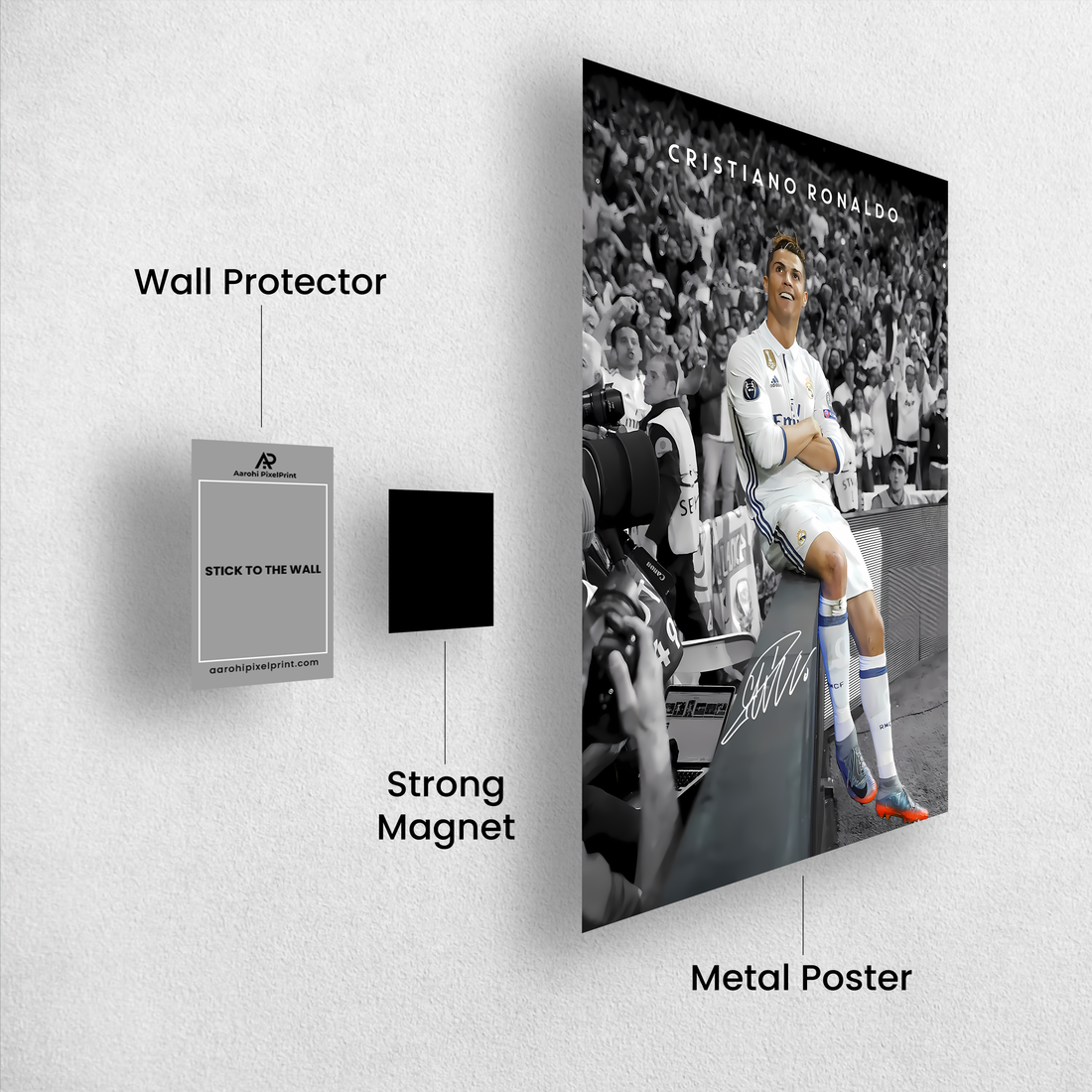 Cristiano Ronaldo Iconic Celebration Poster – Real Madrid | Premium Digital Art Print