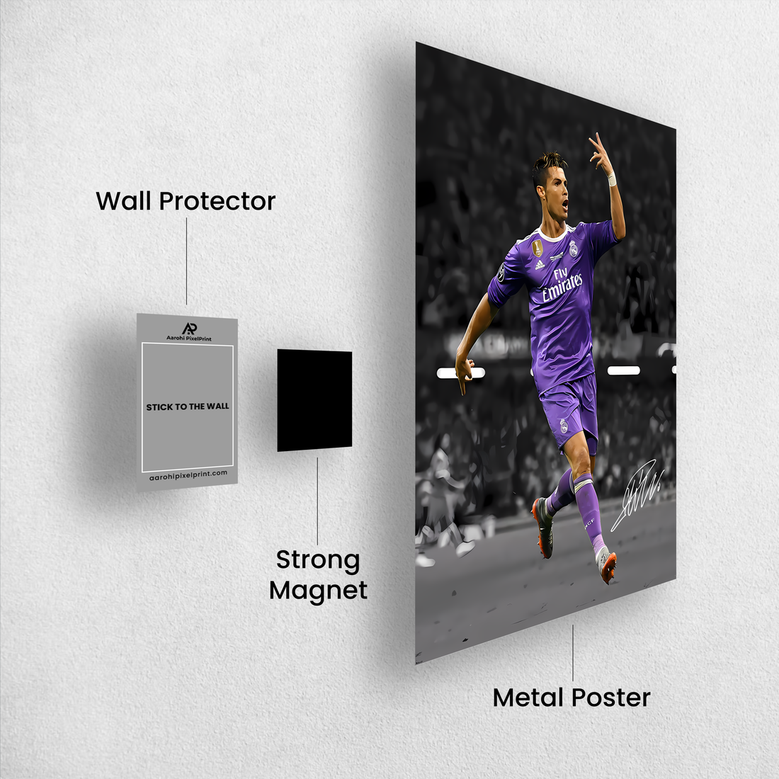 Cristiano Ronaldo Iconic Celebration Poster – Real Madrid UCL Final | Premium Print