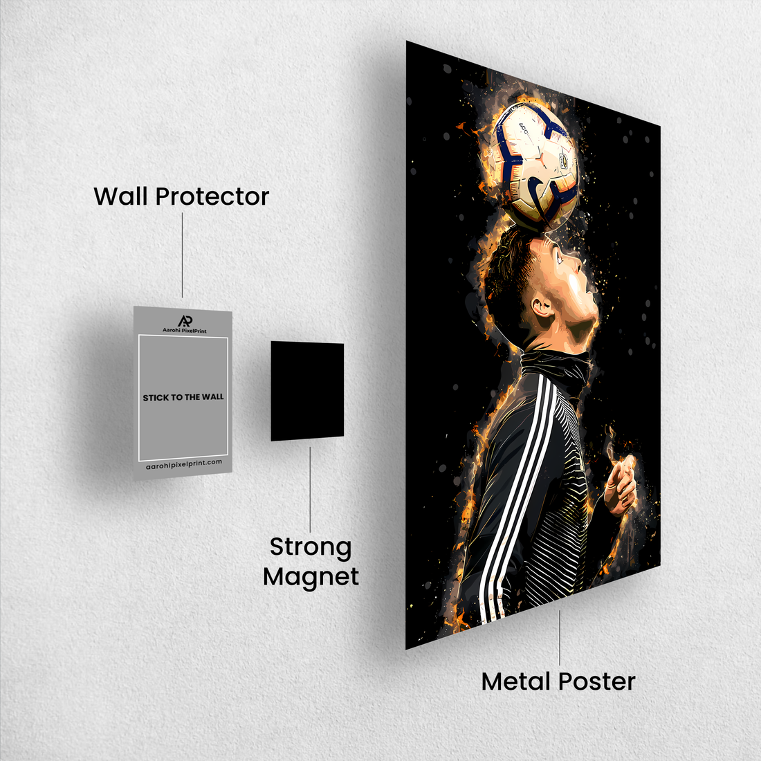 Cristiano Ronaldo Master of the Game Poster – Fiery Digital Art | Premium Print