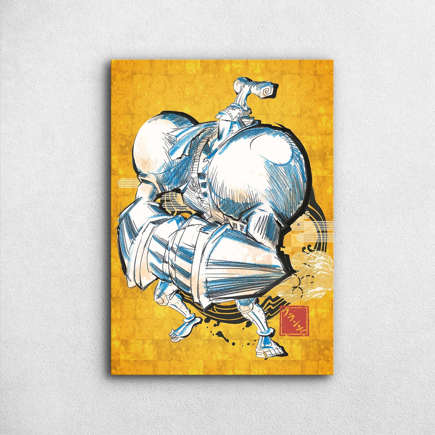Franky Japanese Keikaku One Piece Metal Poster - Anime Wa