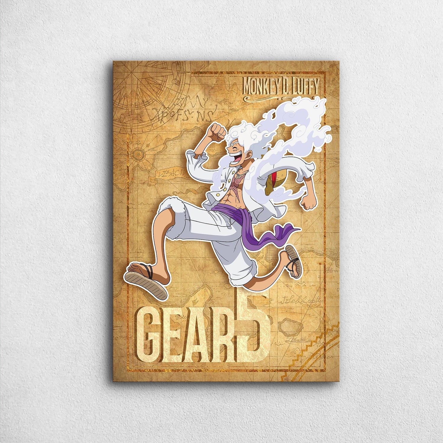 Luffy_s Joyful Gear 5 Ascent One Piece Metal Poster