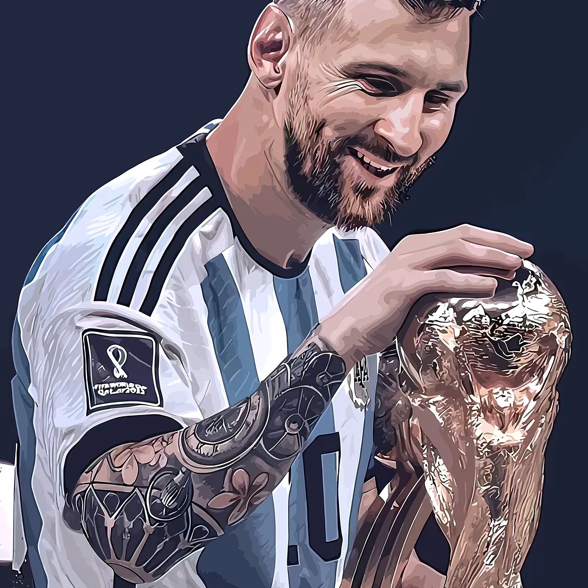 Lionel Messi World Cup Victory Poster – Argentina's GOAT Moment | Premium Poster