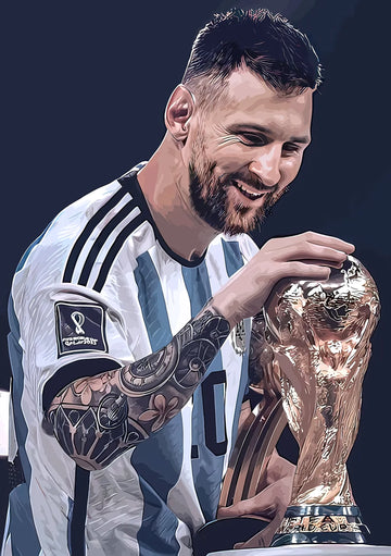 Lionel Messi World Cup Victory Poster – Argentina's GOAT Moment | Premium Poster