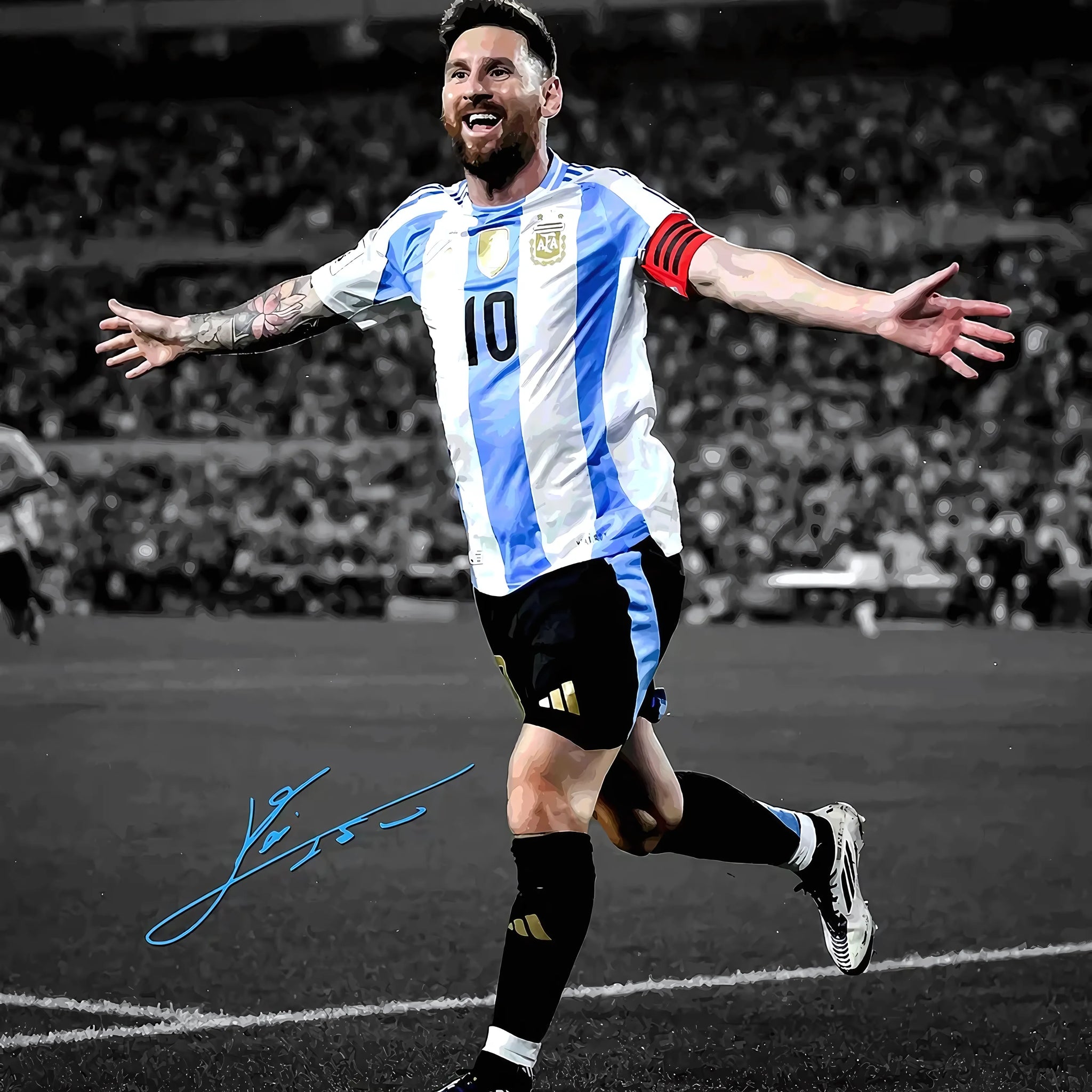 Lionel Messi Celebration Poster – Argentina’s No. 10 | Premium Poster