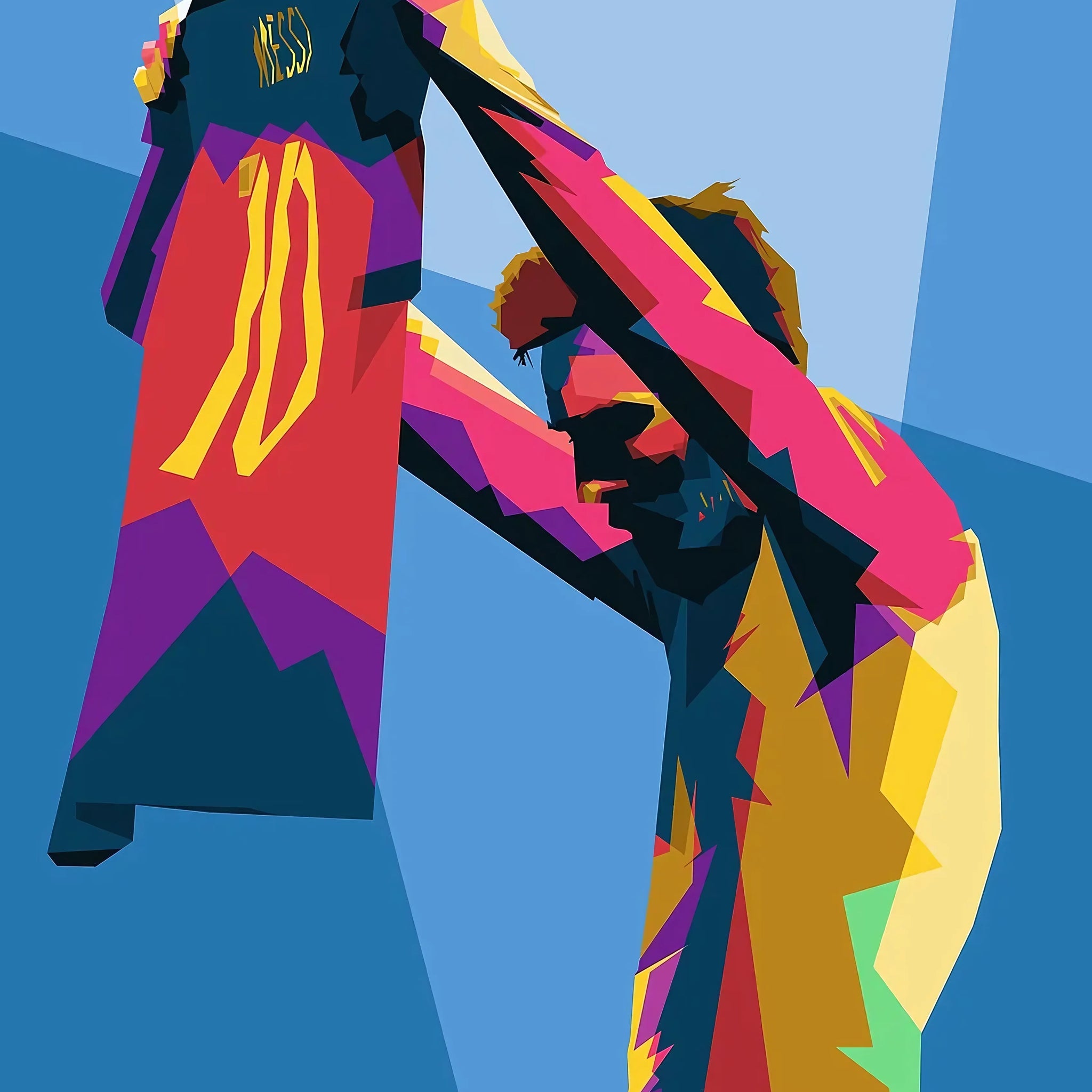 Lionel Messi Iconic Shirt Celebration Poster – FC Barcelona Art