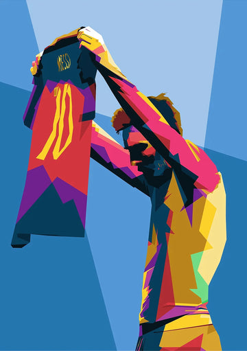 Lionel Messi Iconic Shirt Celebration Poster – FC Barcelona Art