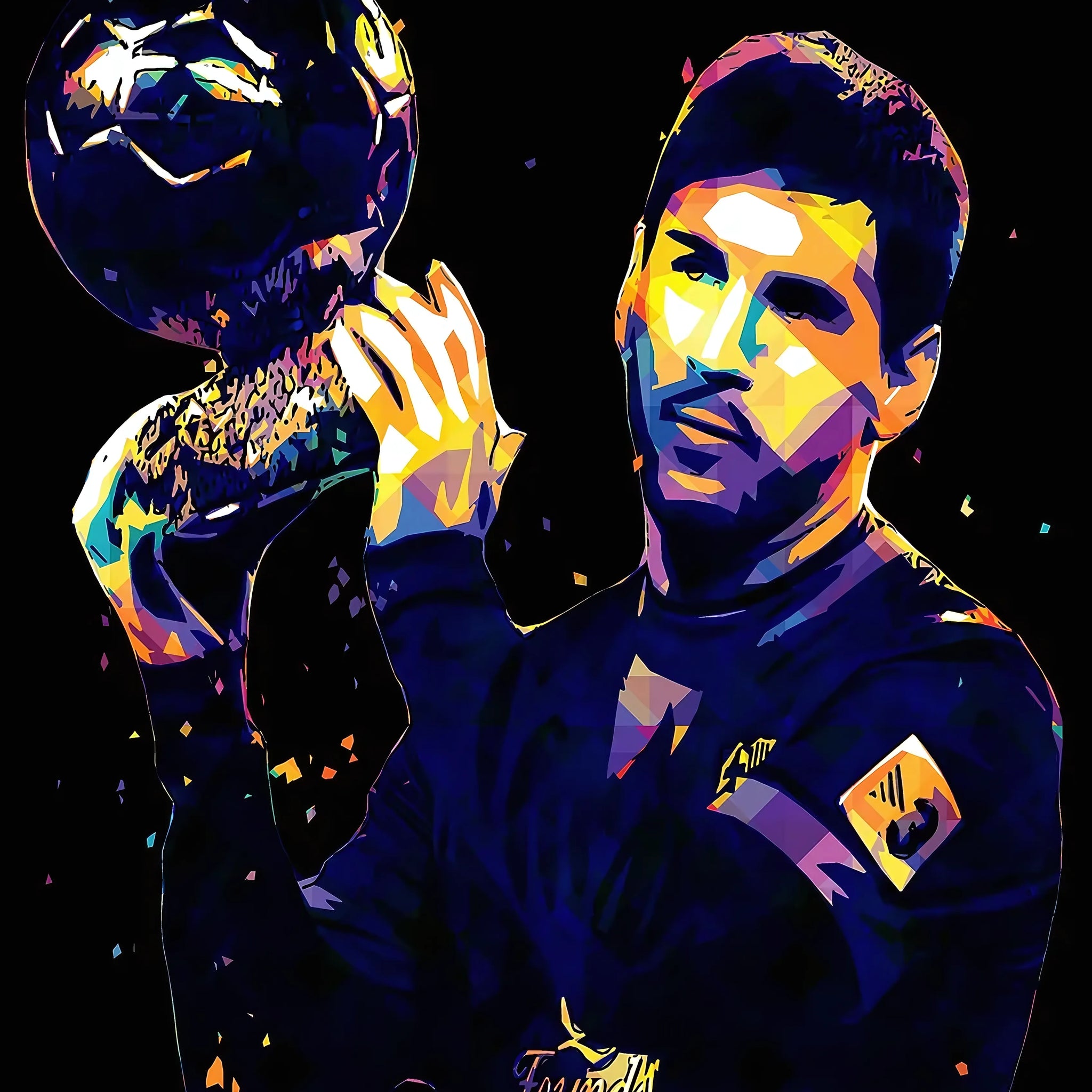 Lionel Messi Ballon d’Or Poster – Abstract Digital Art | Premium Poster