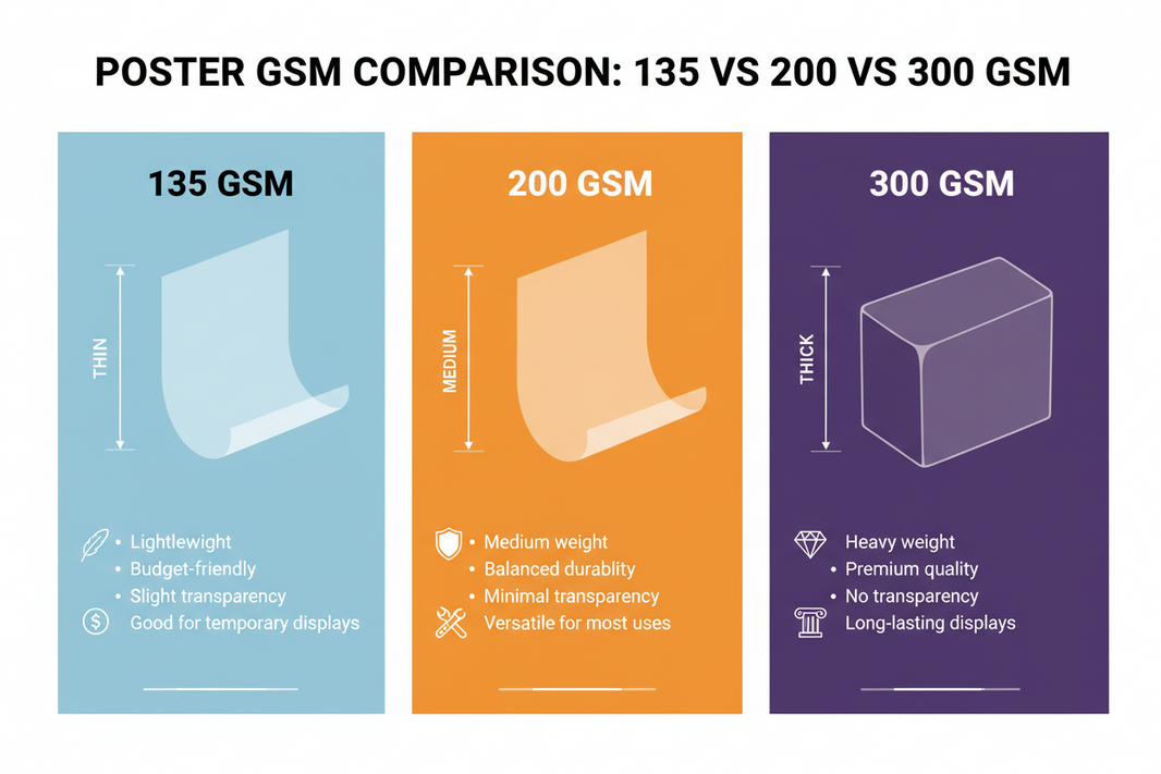 Poster GSM Comparison: 135 vs 200 vs 300 GSM – The Ultima...