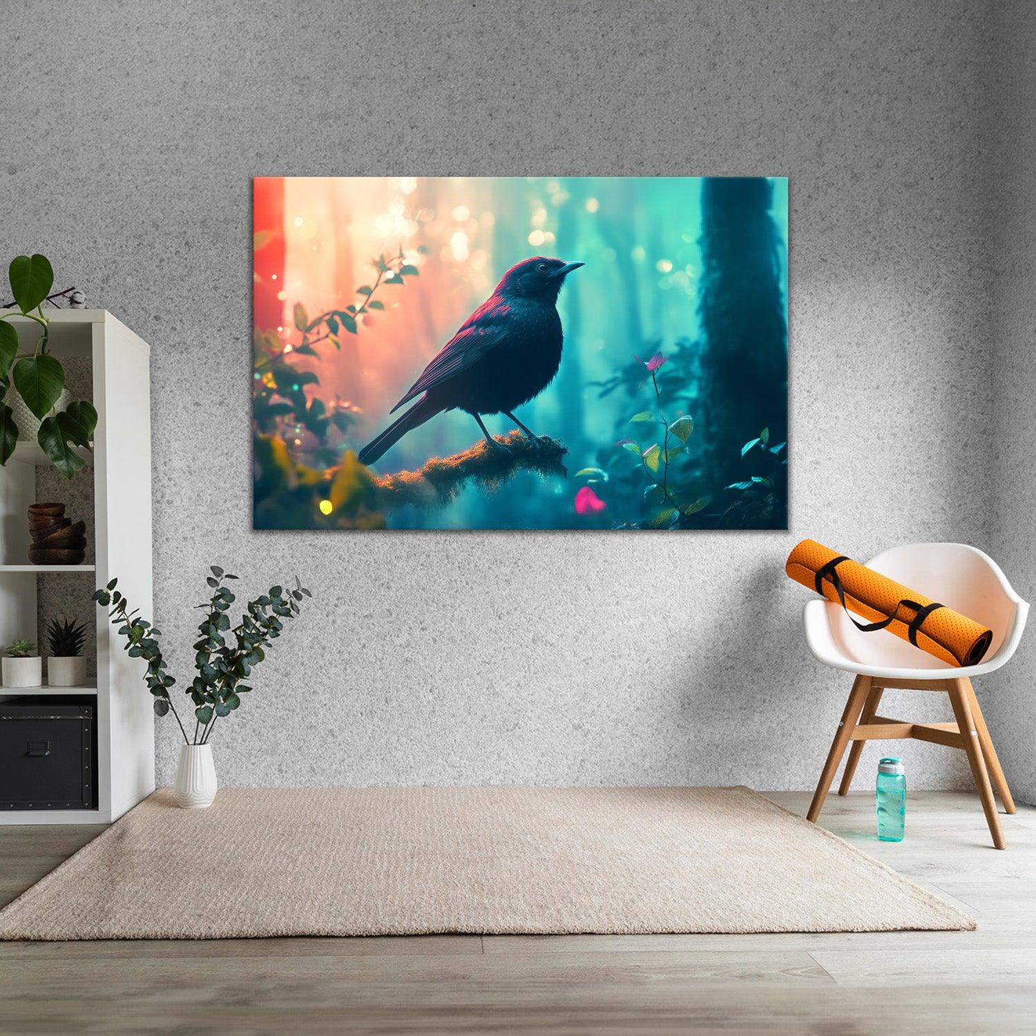 Blackbird canvas painting for living room