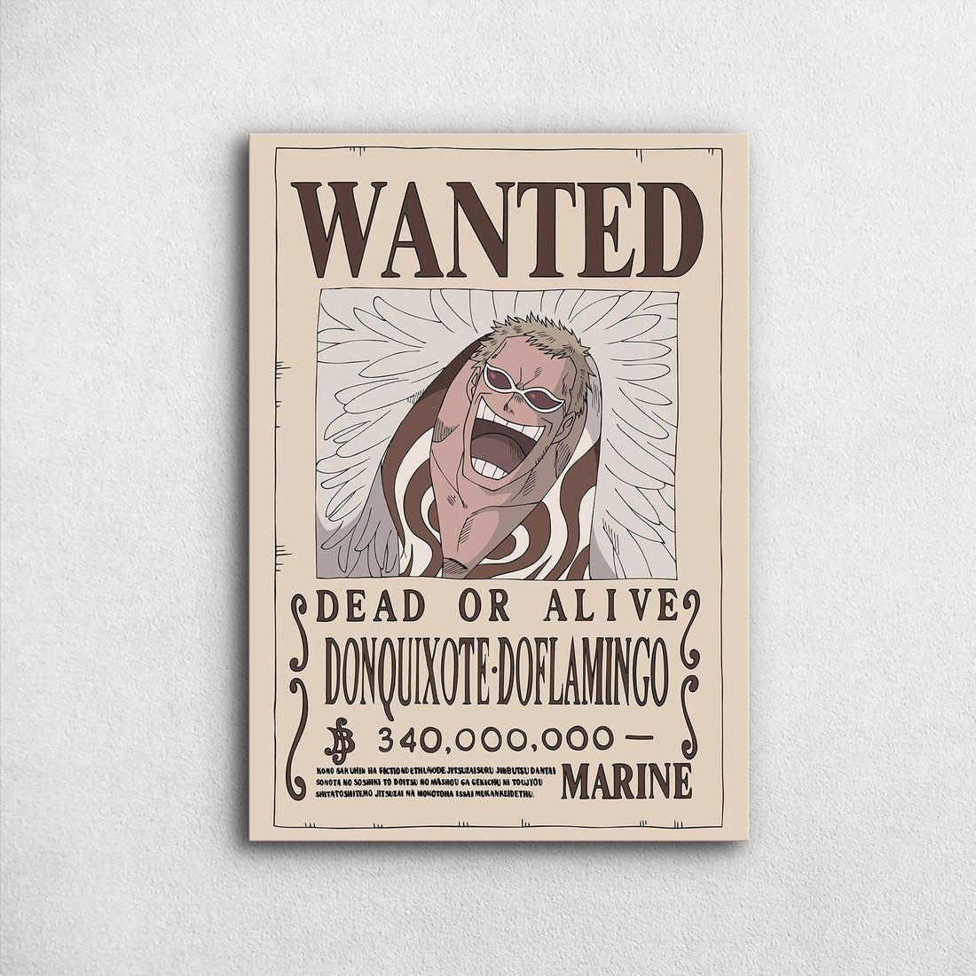 Donquixote Doflamingo Wanted - One Piece Metal Poster Media 1