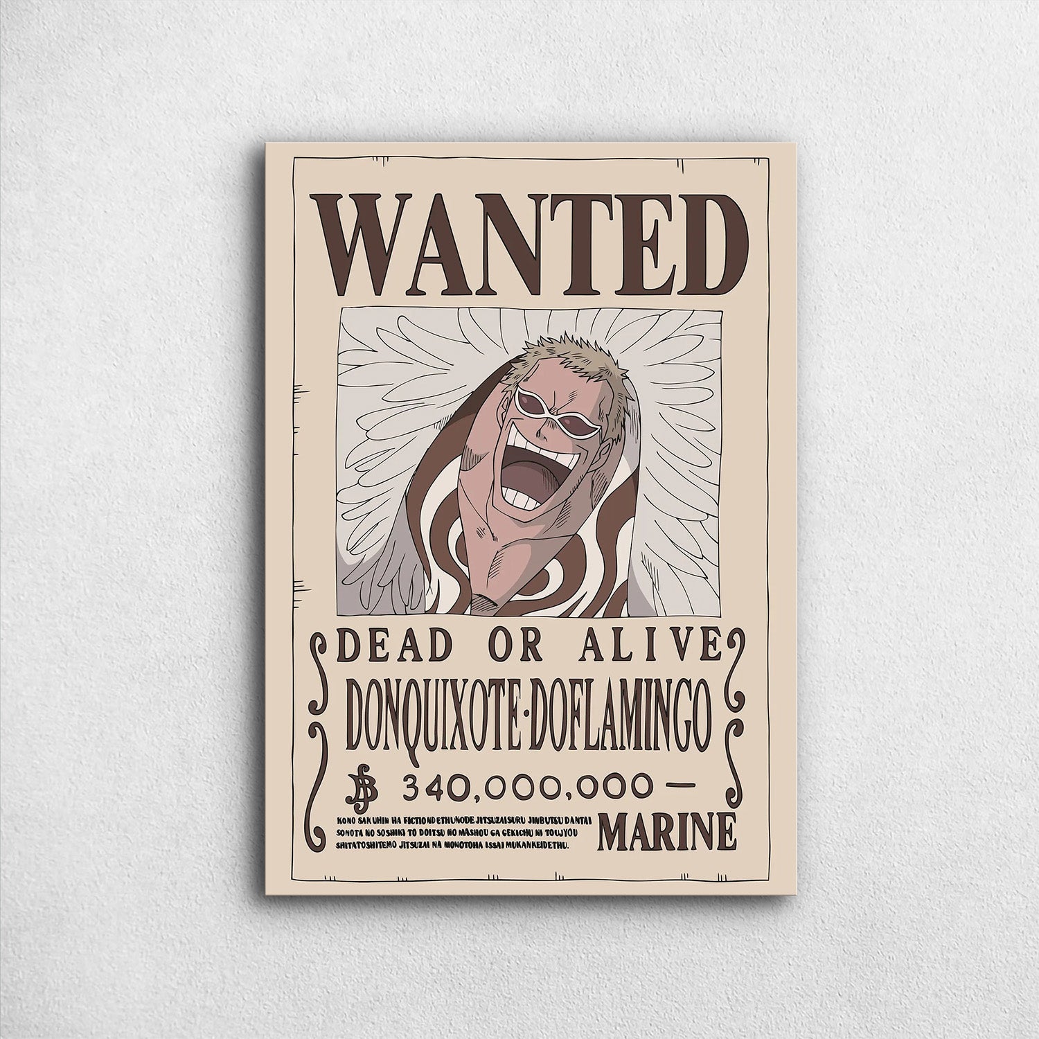 Donquixote Doflamingo Wanted - One Piece Metal Poster Media 1