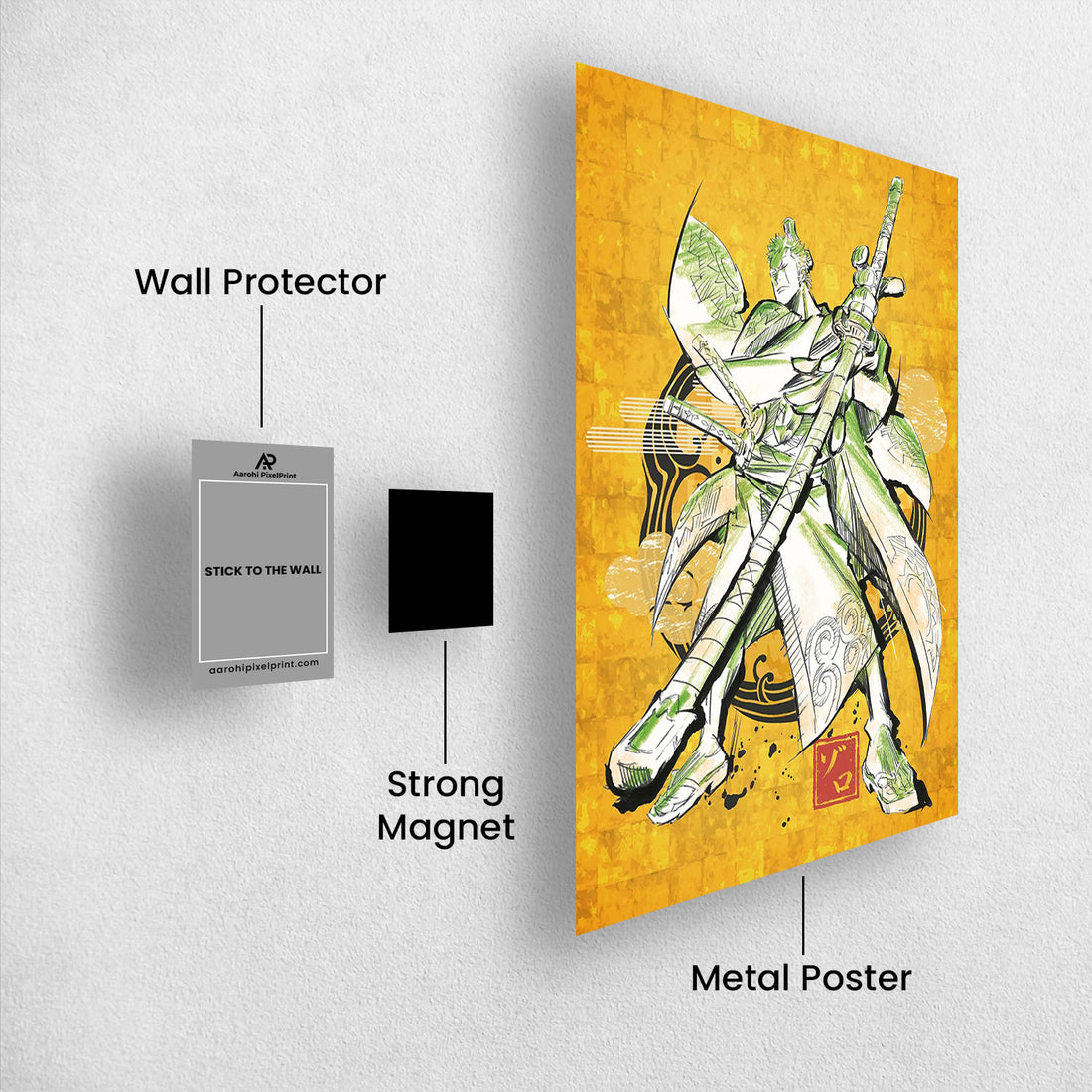 Roronoa Zoro Japanese Keikaku - One Piece Metal Poster Media 1