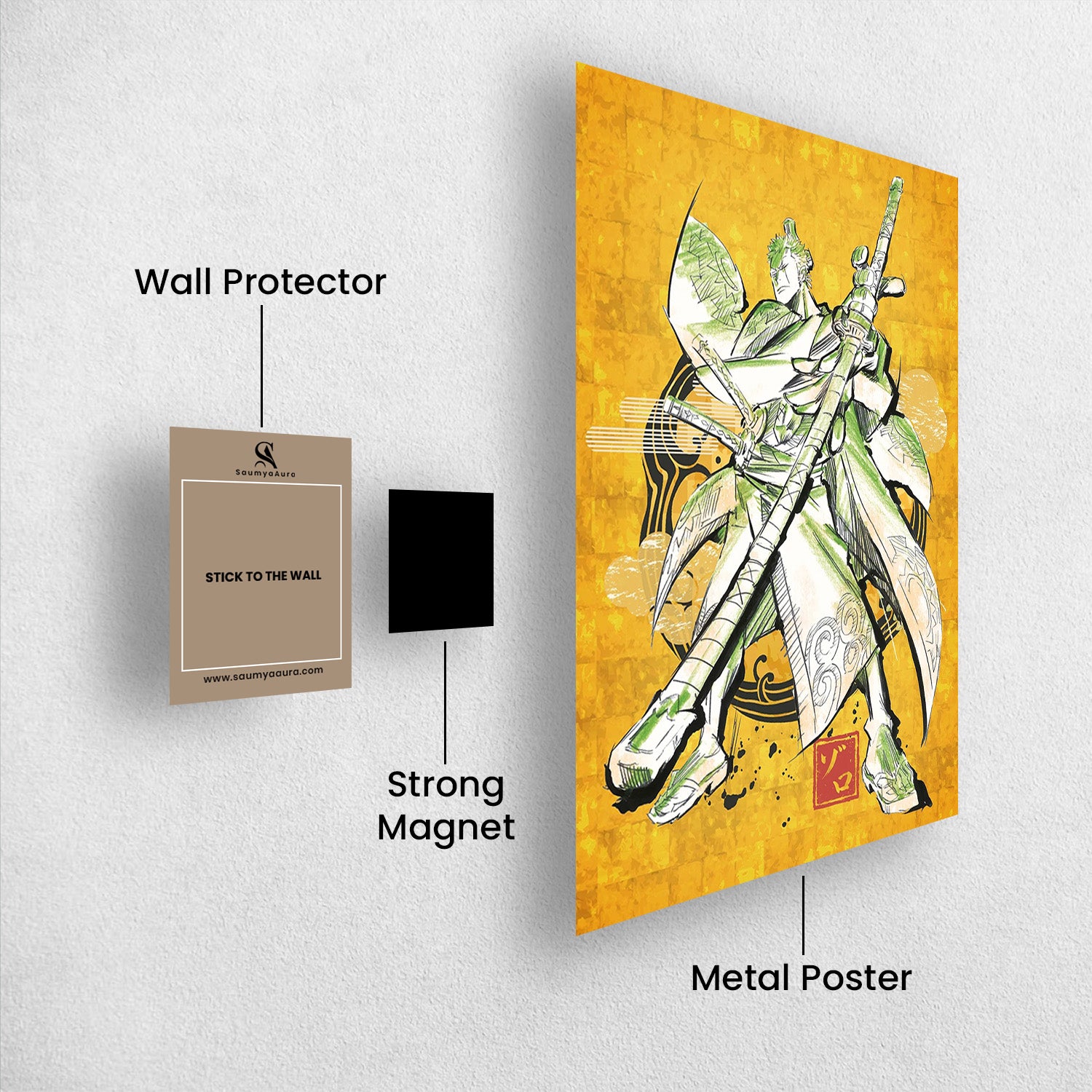 Roronoa Zoro Japanese Keikaku - One Piece Metal Poster Media 2