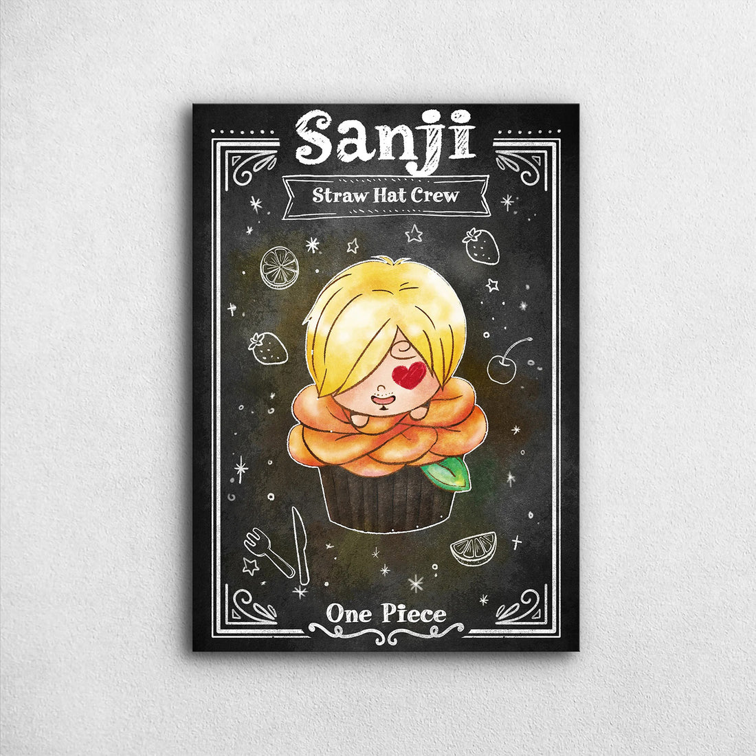 Sanji Sweet Cupcake Chalkboard - One Piece Metal Poster Media 1