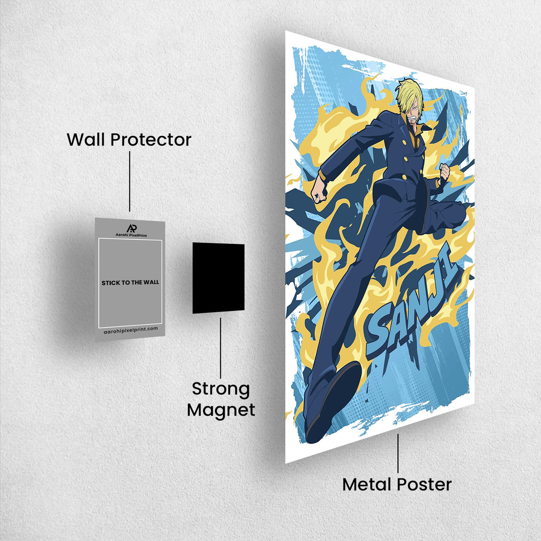Sanji Effects - One Piece Metal Poster Media 1