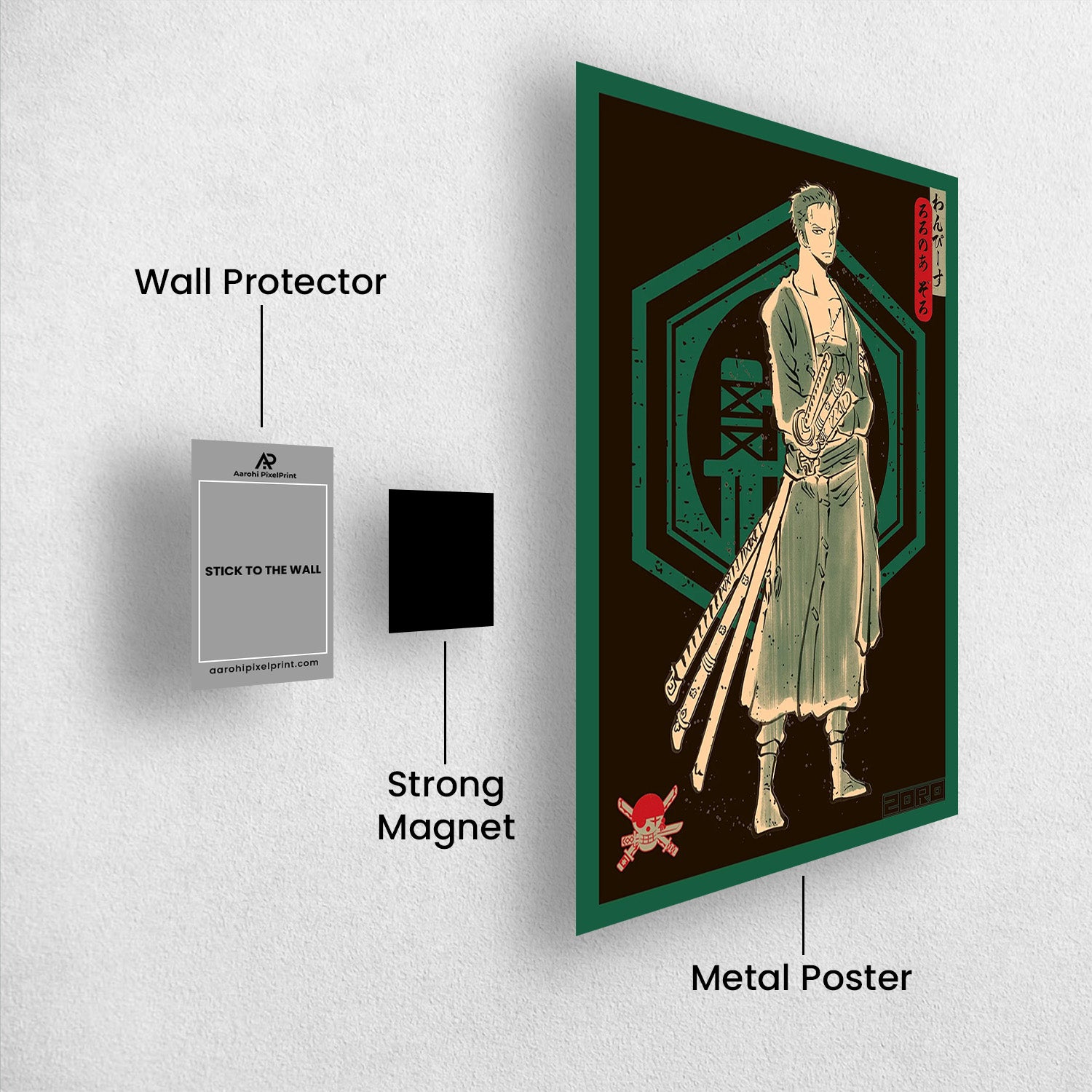 Roronoa Zoro Kamon - One Piece Metal Poster Media 2