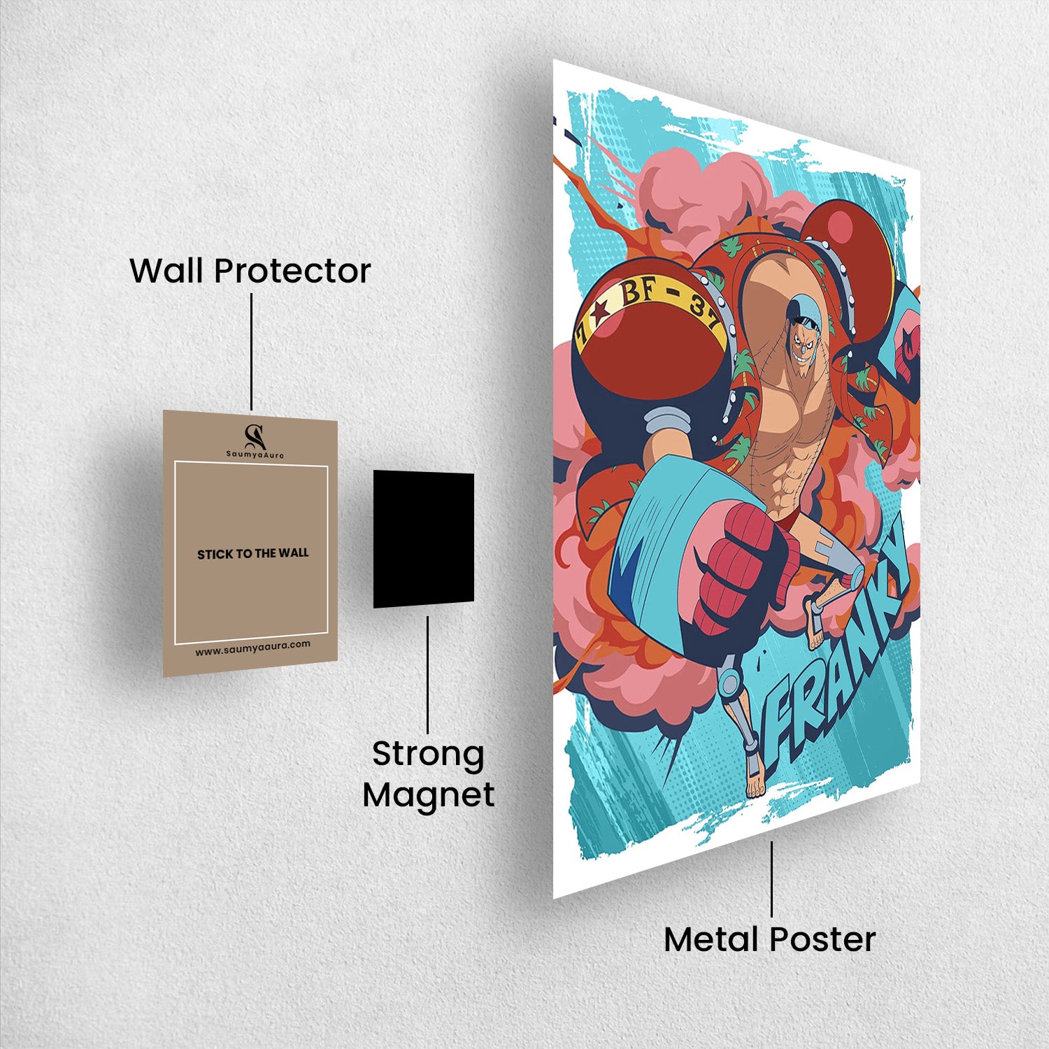 Franky Japanese Keikaku One Piece Metal Poster - Anime Wa