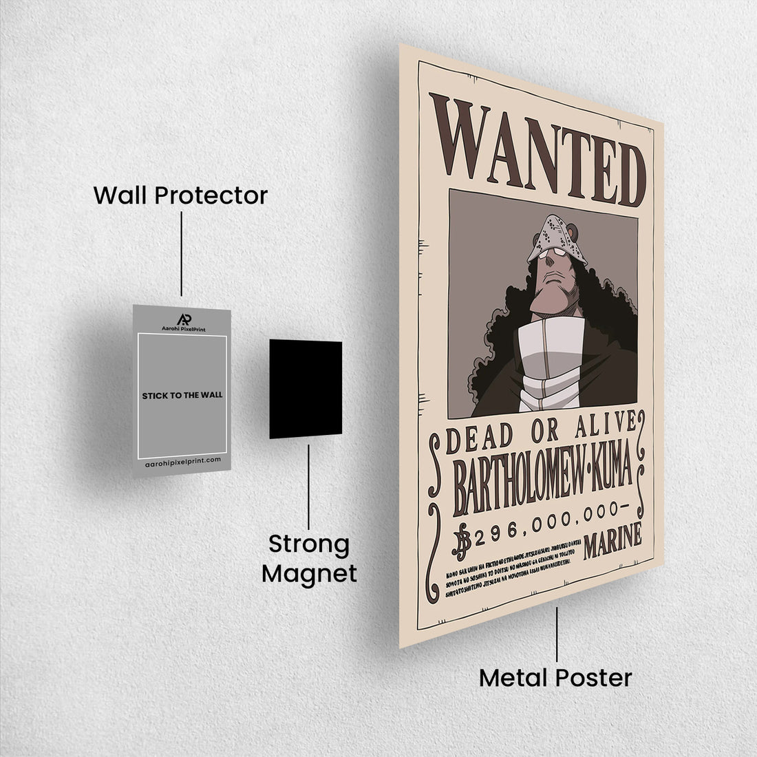 Bartholomew Kuma Wanted - One Piece Metal Poster Media 1