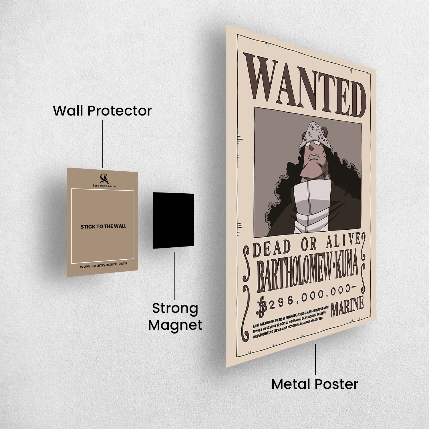 Bartholomew Kuma Wanted - One Piece Metal Poster Media 2