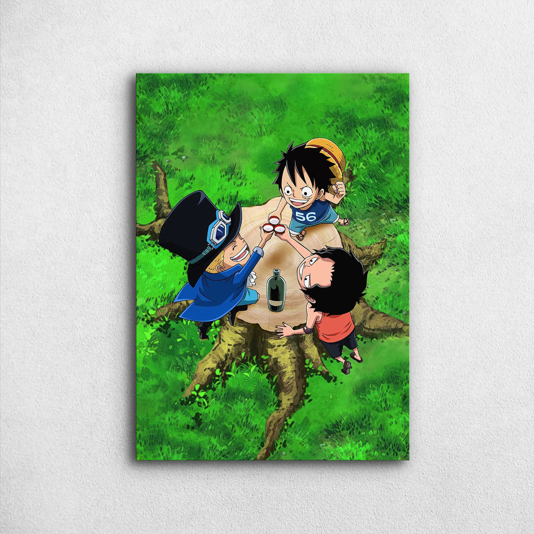 Luffy_ Sabo and Ace toast - One Piece Metal Poster Media 1