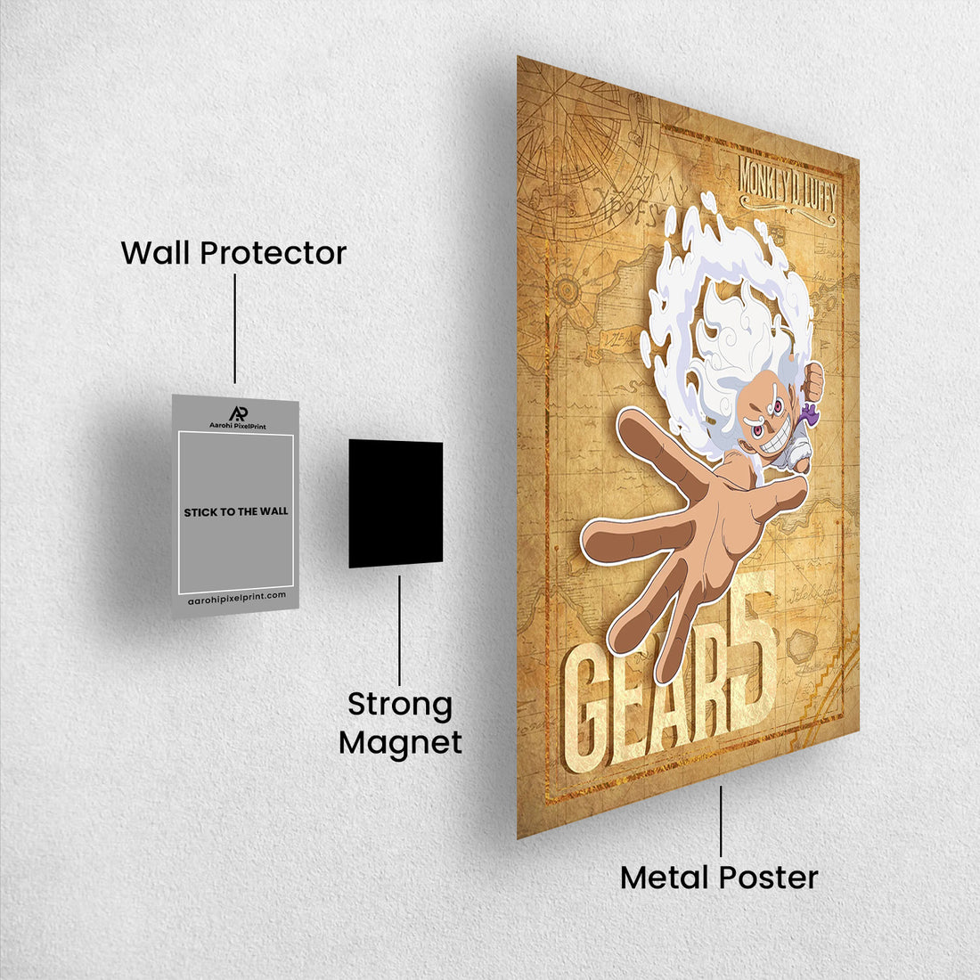 Luffy Gear 5 Grab - One Piece Metal Poster Media 1