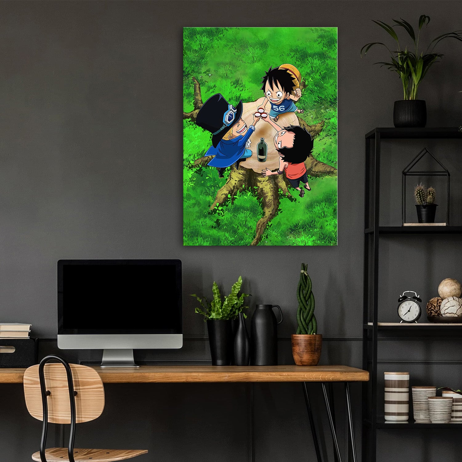 Luffy_ Sabo and Ace toast - One Piece Metal Poster Media 4