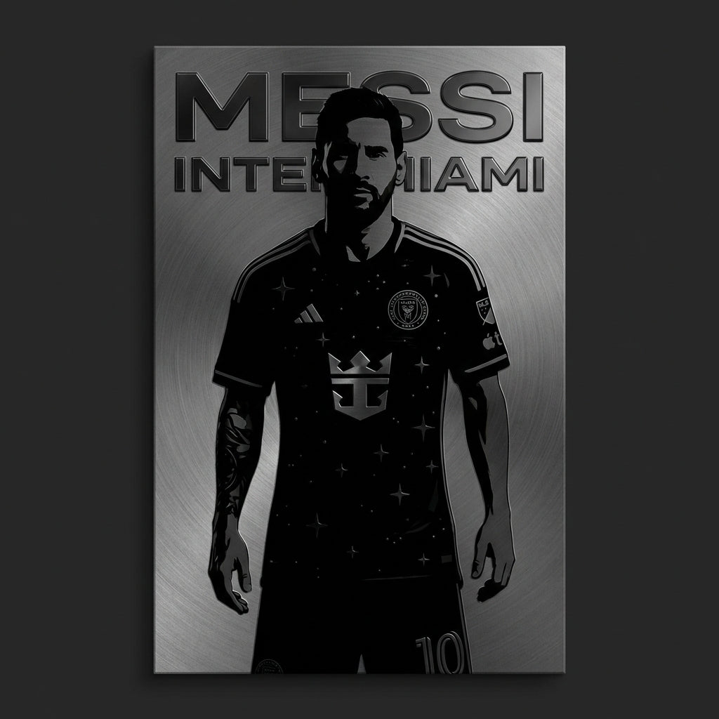 Messi Silhouette Poster - Miami Sunset Gradient Edition