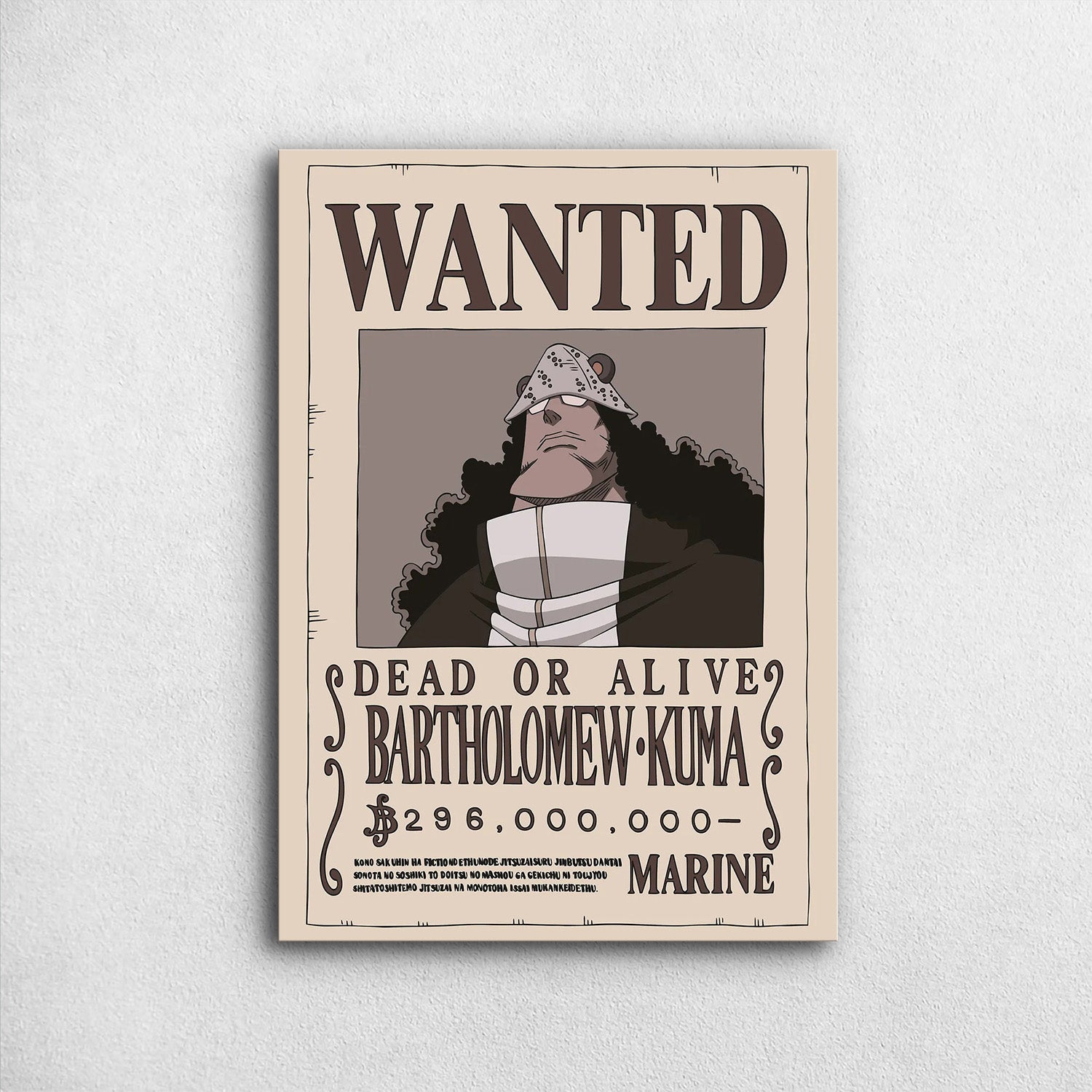 Bartholomew Kuma Wanted - One Piece Metal Poster Media 1