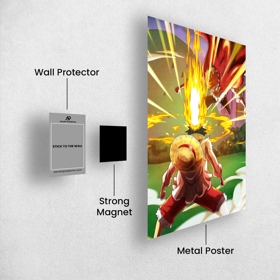 Iconic Painted Luffy vs Sanji - One Piece Metal Poster Media 1