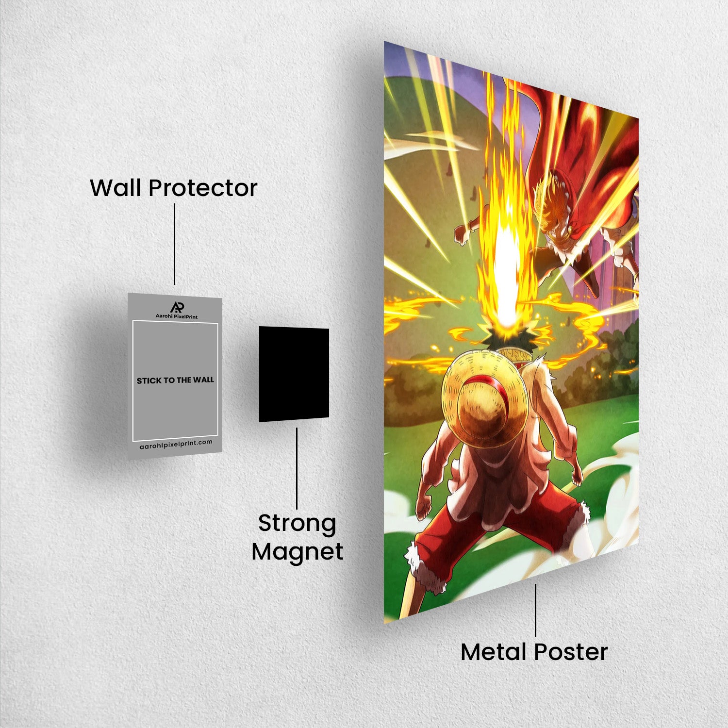 Iconic Painted Luffy vs Sanji - One Piece Metal Poster Media 2