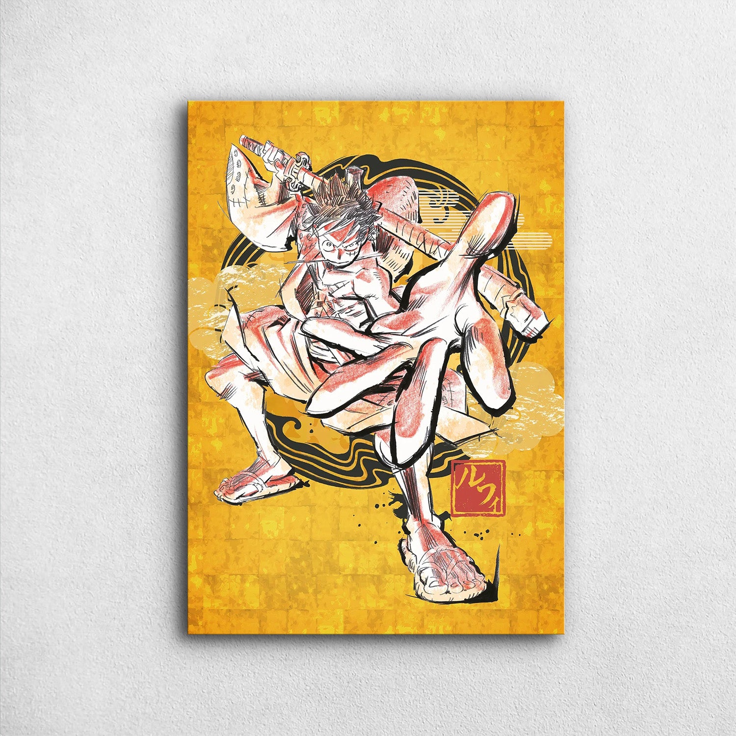 Monkey D. Luffy Japanese Keikaku - One Piece Metal Poster Media 1