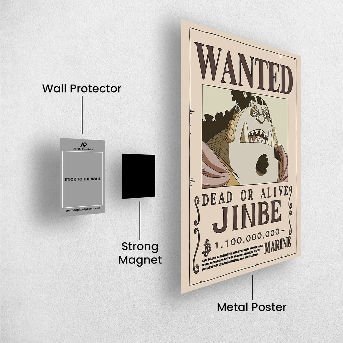 Jinbe Wanted after Wano - One Piece Metal Poster Media 1