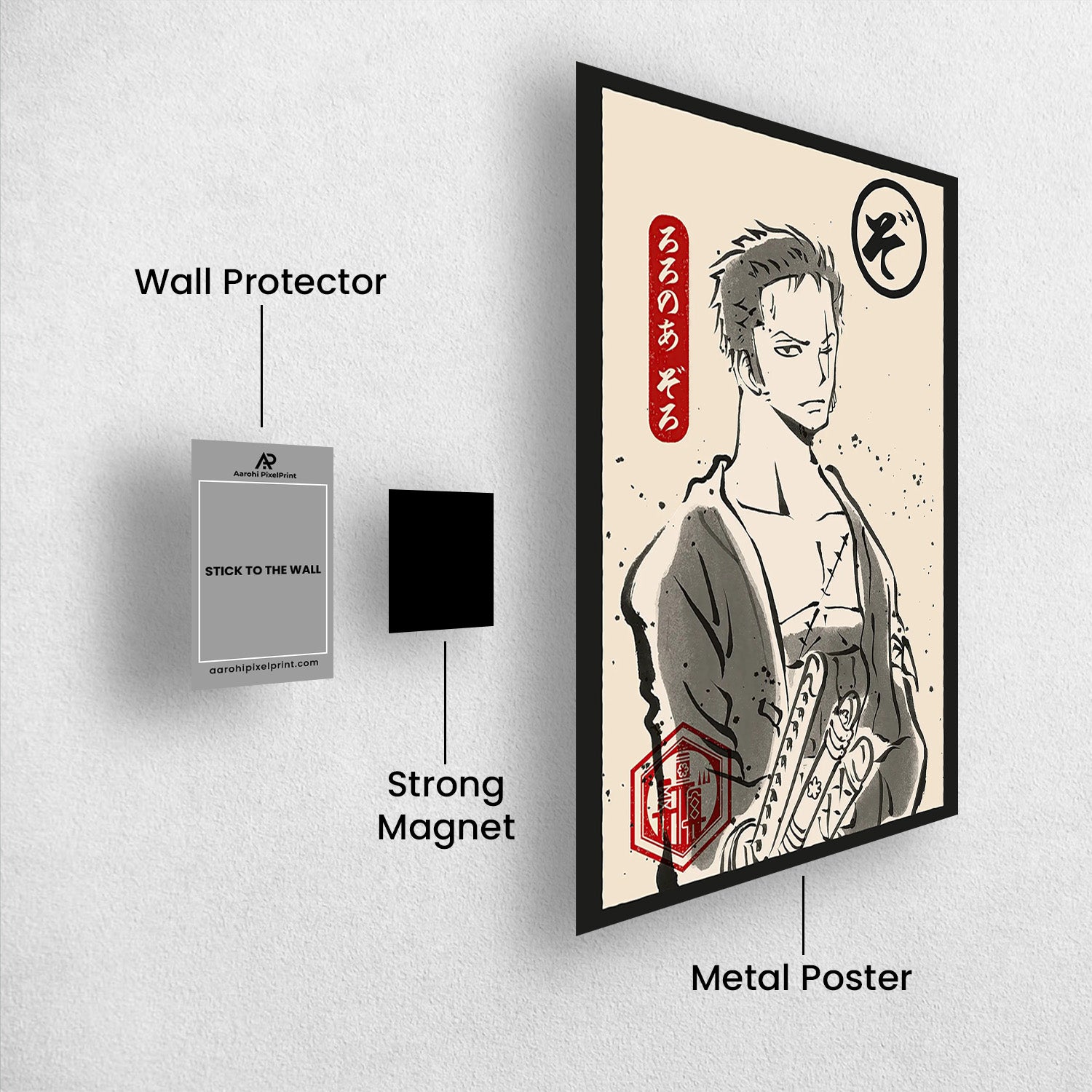 Roronoa Zoro Ukiyo-e - One Piece Metal Poster Media 2