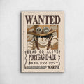 Portgas D. Ace Wanted - One Piece Metal Poster Media 1