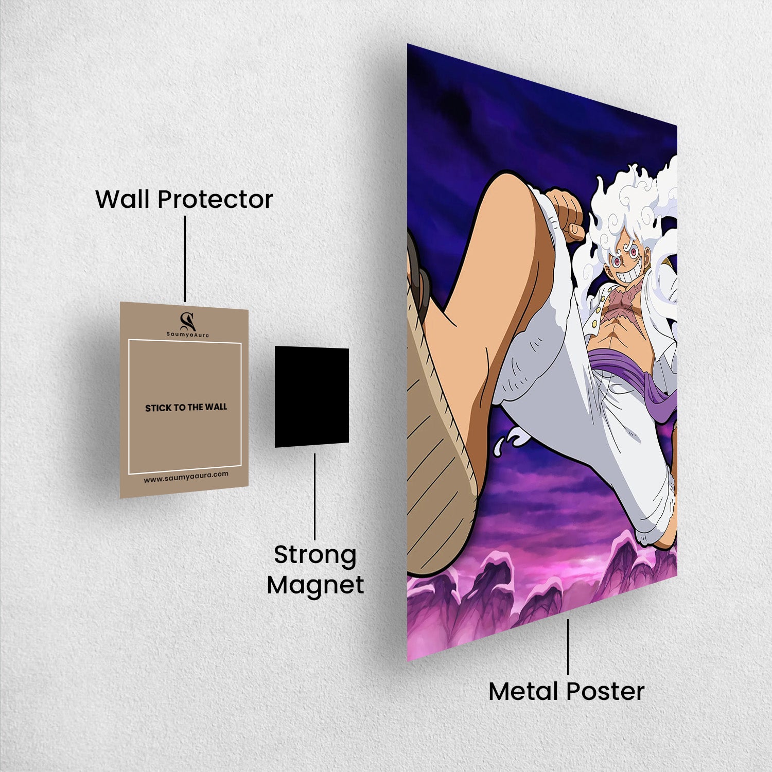 Luffy Unleashed_ Gear 5 Power - One Piece Metal Poster Media 2