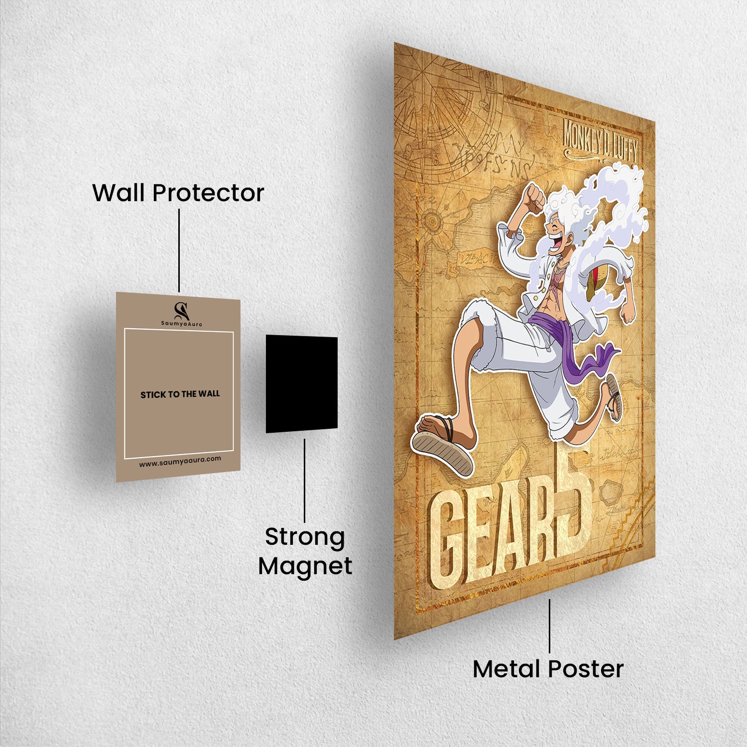 Luffy_s Joyful Gear 5 Ascent - One Piece Metal Poster Media 2