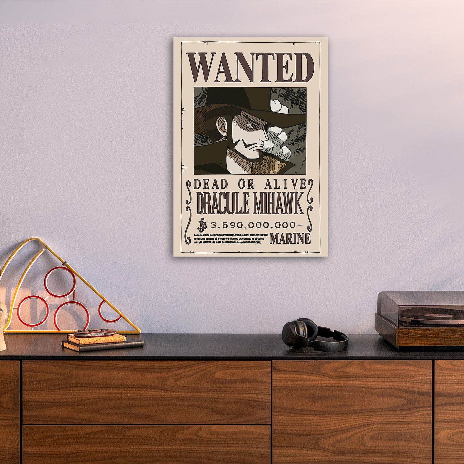 Dracule Mihawk Wanted One Piece Metal Poster - Anime Wall