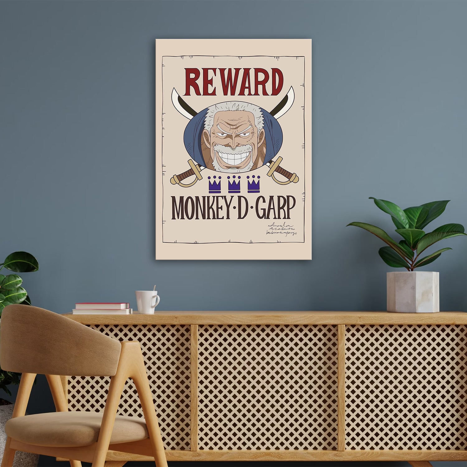 Monkey D. Garp Wanted - One Piece Metal Poster Media 3